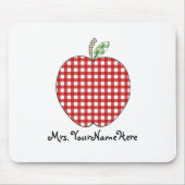 Lehrer Mousepad - roter Gingham Apple (Vorne)