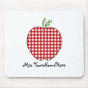 Lehrer Mousepad - roter Gingham Apple