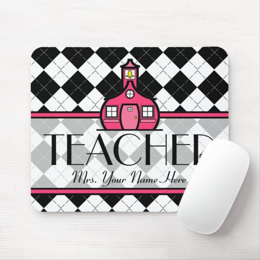 Lehrer Mousepad - Schwarzweiss-Raute (Mit Mouse)