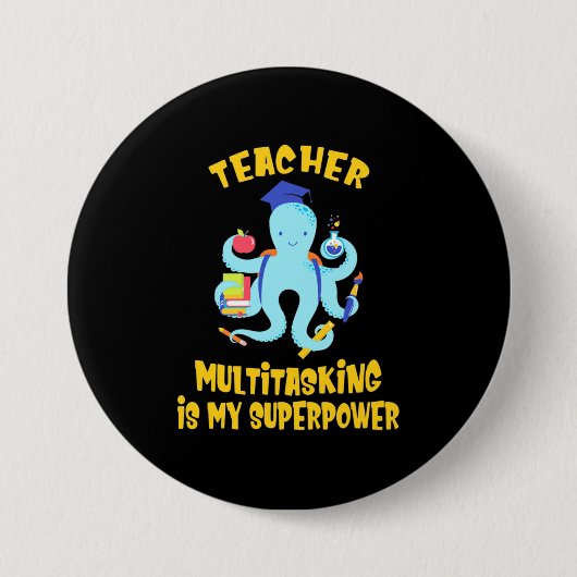 Lehrer Multitasking-Spaß Button (Vorderseite)
