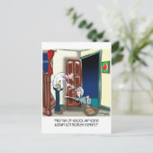 Lehrer nach dem ersten Schultag Postkarte (Stehend Vorderseite)