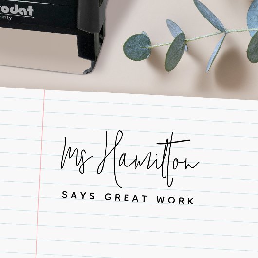 Lehrer Name Großes Kennzeichen der Arbeiterschule Permastempel