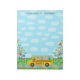 Lehrer Name Klassenzimmer Niedliche Tiere auf Schu Notizblock