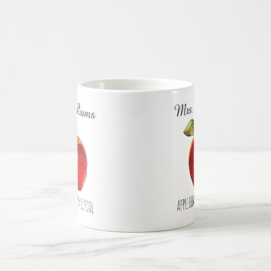 Lehrer Name Schule Wasserfarbe Red Apple Kaffee M Kaffeetasse (Mittel)