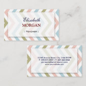 Lehrer - Natürlicher Graceful Zickzack Visitenkarte (Vorne/Hinten)