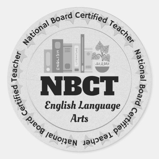 Lehrer NBCT English Language Arts Certified Runder Aufkleber (Vorderseite)