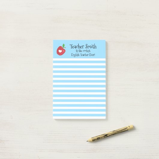 Lehrer nennen coolsten rote Apfelfüßer Post-it Klebezettel (Auf Schreibtisch)