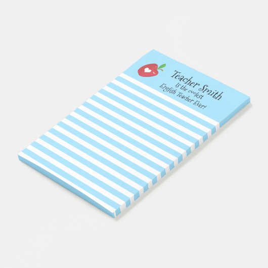 Lehrer nennen coolsten rote Apfelfüßer Post-it Klebezettel (angewinkelt)