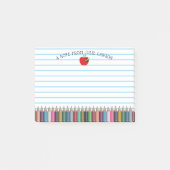 Lehrer nennen farbige Bleistifte zurück zu Schule Post-it Klebezettel (Vorderseite)