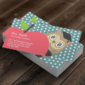 Lehrer Niedlich Apple & Owl Visitenkarte