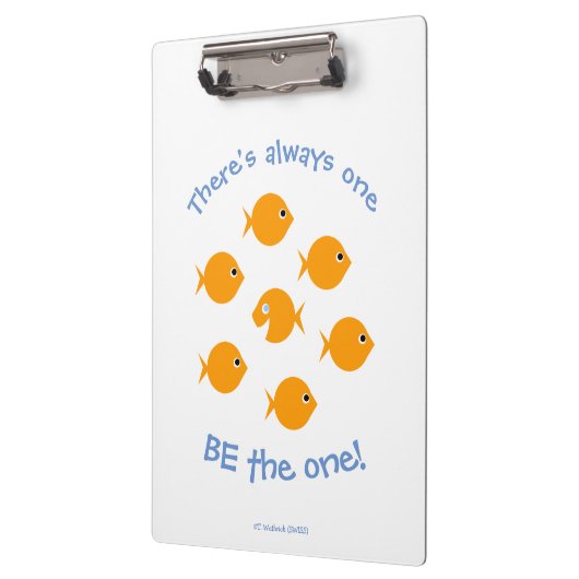 Lehrer Niedlich Inspiration Sprichwort Goldfish Klemmbrett (Links)