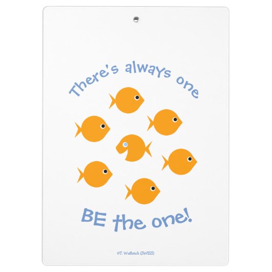 Lehrer Niedlich Inspiration Sprichwort Goldfish Klemmbrett (Rückseite)