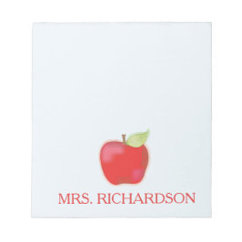 Lehrer Niedliche Whimsical Watercolor Apple Custom Notizblock