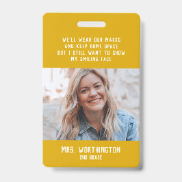 Lehrer niedlicher gelber Foto Ausweis