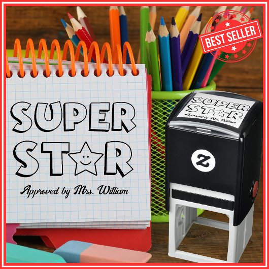 Lehrer Niedlicher Star Lob für die Bewertung Förde Permastempel