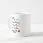 Lehrer nimmt eine Hand öffnet einen Geist Personal Kaffeetasse (Vorderseite Links)