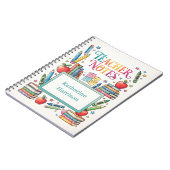 Lehrer Notizen Illustration mit Schulmaterial Notizblock (Linke Seite)