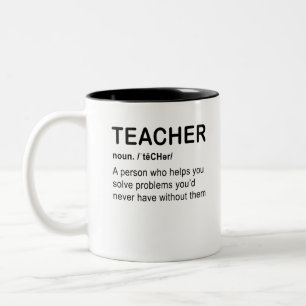 Lehrer noun'tēCHr Eine Person, die Ihnen hilft, Zweifarbige Tasse