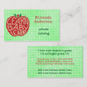 Lehrer oder privater Tutor lernen Baby Apple und Visitenkarte (Vorne/Hinten)