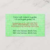 Lehrer oder privater Tutor lernen Baby Apple und Visitenkarte (Rückseite)