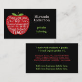 Lehrer oder Privatlehrer, die Apple unterrichten k Visitenkarte (Vorne/Hinten)