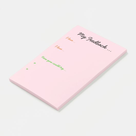 Lehrer- oder Studentenfeedback Post-it Klebezettel (angewinkelt)