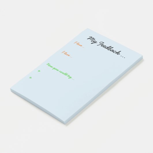 Lehrer- oder Studentenfeedback Post-it Klebezettel (angewinkelt)