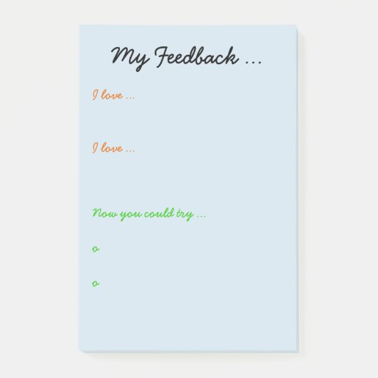 Lehrer- oder Studentenfeedback Post-it Klebezettel (Vorderseite)