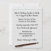 Lehrer oder Uni Schüler bei Hochzeiten Einladung (Rückseite)