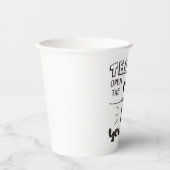 Lehrer öffnen die Tür, die Sie selbst betreten Pappbecher (Vorderseite)