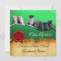 LEHRER OWL ABSCHLUSS PARCHMENT WAX SIEGEL MONOGRAM