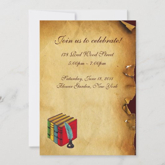 LEHRER OWL ABSCHLUSS PARCHMENT WAX SIEGEL MONOGRAM EINLADUNG (Rückseite)