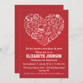 Lehrer Party Einladung für das Herzruhestand (Vorne/Hinten)