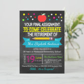 Lehrer-Pensionskatalog-Schule ist für immer weg Einladung (Stehend Vorderseite)