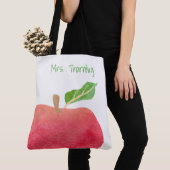 Lehrer Personalisiert Red Watercolor Apple Lehrer Tasche (Von Nahem)