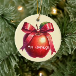 Lehrer Personalisiert Weihnachtsgeschenk Red Apple Keramik Ornament