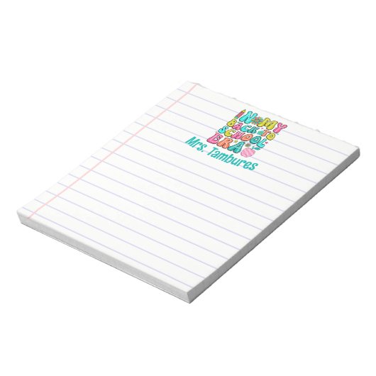 Lehrer Personalisiert zurück zur Schulzeit Notizblock (Rotiert)