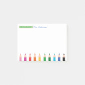 Lehrer Personalisierte Farbstift-Post IT-Notizen Post-it Klebezettel (Vorderseite)