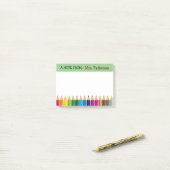 Lehrer Personalisierte Farbstift-Post IT-Notizen Post-it Klebezettel (Auf Schreibtisch)