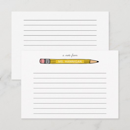 Lehrer Personalisierte Mitteilungskarten mit Nr. 2 (Vorne/Hinten)