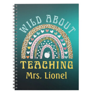 Lehrer Personalisierte Regenbogentierdruckerei, He Notizblock