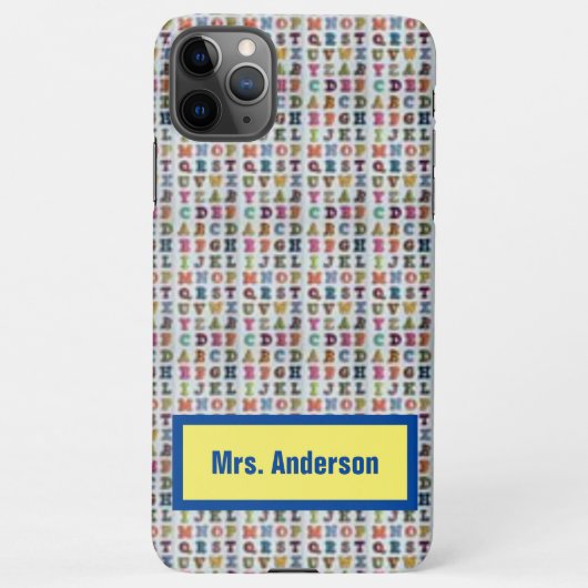 Lehrer Personalisierter Alphabet-Design iPhone Hülle (Rückseite)