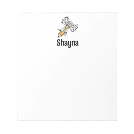 Lehrer personalisierter Bleistift mit Druckbogen Notizblock (Vorderseite)