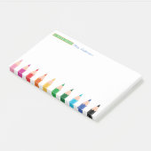 Lehrer Personalisierter Farbstift Post-it Klebezettel (angewinkelt)