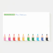 Lehrer Personalisierter Farbstift Post-it Klebezettel (Vorderseite)