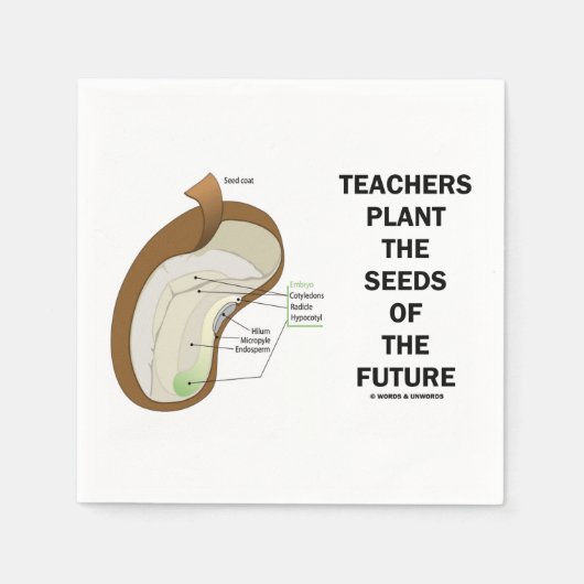 Lehrer Pflanze der Samen der Zukunft (Bean Seed) Serviette (Vorderseite)