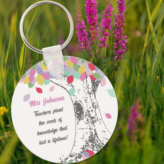 Lehrer Pflanze der Samen des Wissens Regenbogenbau Schlüsselanhänger