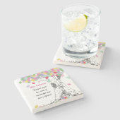 Lehrer Pflanze der Samen des Wissens Regenbogenbau Steinuntersetzer (Seitenansicht)