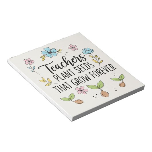 Lehrer Pflanze Saatgut, das blühen Notizblock (angewinkelt)