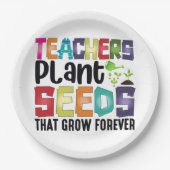 Lehrer Pflanze Samen, die für immer wachsen Pappteller (Vorderseite)